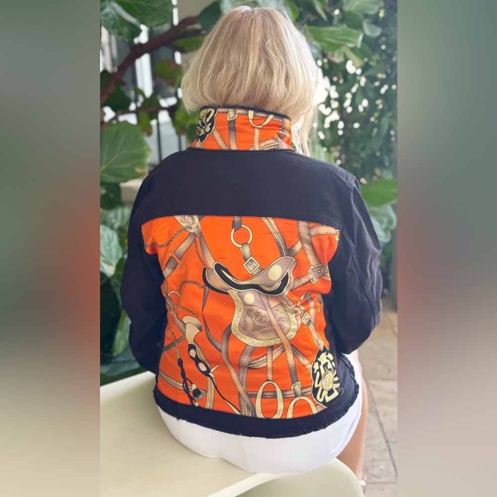 Stacy Bradley The Black Denim Jacket Orange Equestrian